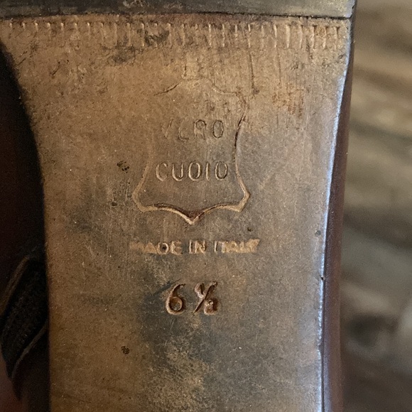 Salvatore Ferragamo Brown Leather Knee High Heeled Boots Size 6.5 - Picture 3 of 6